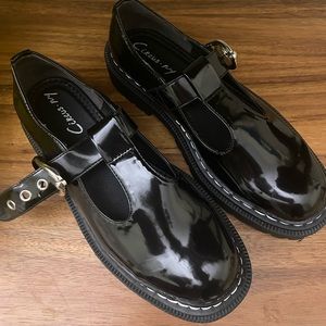 Sam Edelman Circus - Doc Marten style chunky Mary Jane Loafer 8m - black patent